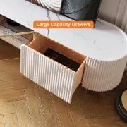 Picture of Palley Modern Oval TV Stand - Natural wood