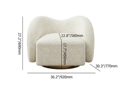 Picture of Auraya Swivel Accent Chair – White Elegance with Gold Base