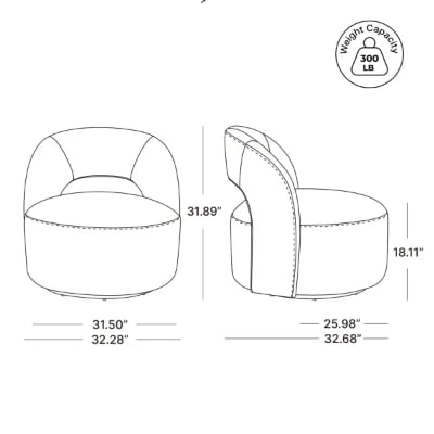 Picture of Élite Curve Accent Chair-Natural Wood.