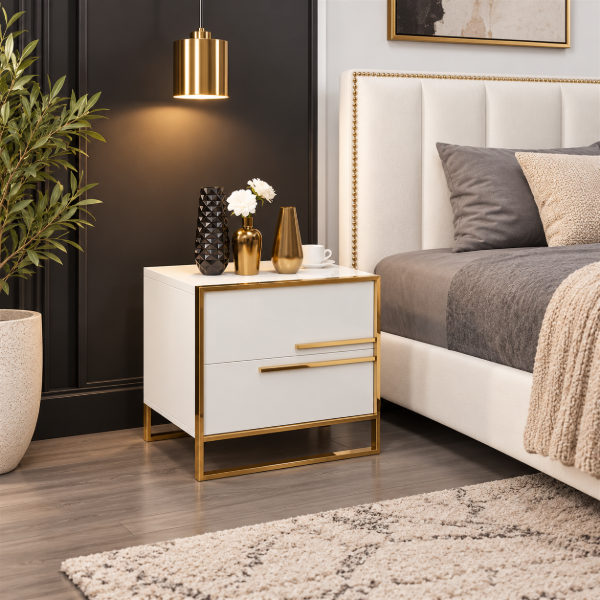 Picture of Cylina Nightstand Natural wood - 2 Drawers
