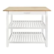 Moppi Solid Wood kitchen Island With Shelves