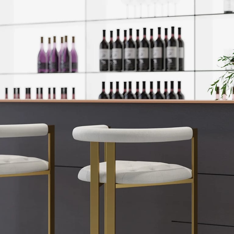 صورة كرسي بار كليمان – إطار ذهبي مع مقعد مُبطّن