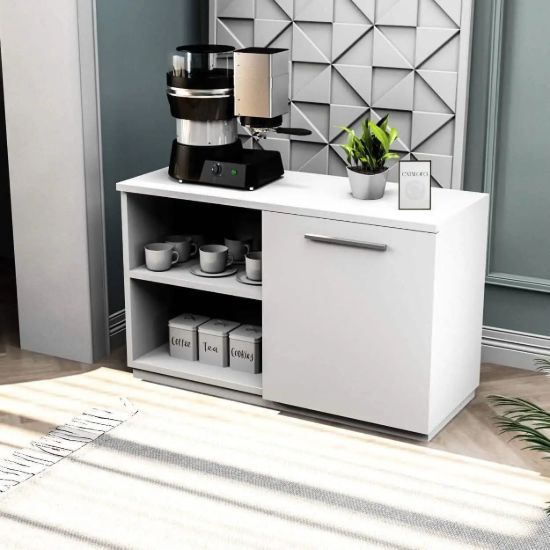 Picture of Zavero Coffee Corner Cabinet – Compact Design with Open Shelves & Side Door