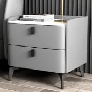 Terryé Nightstand – Natural Wood Design with Faux Marble Top