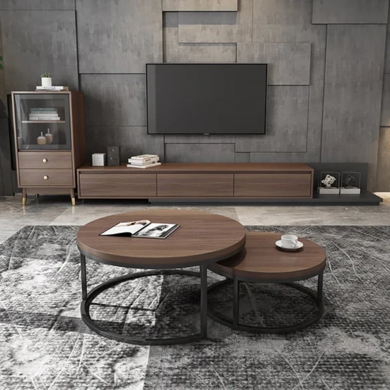 Picture of Fero Modern Natural Wood Coffee Table - 2 pieces