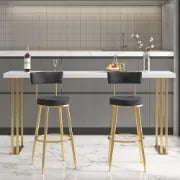 Élysée Bar Stool – Gold Frame with Padded Backrest