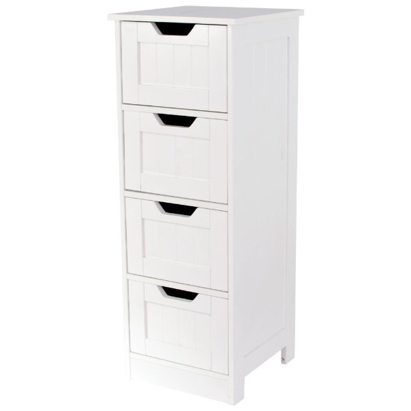 Bath Vida Priano Bathroom 4 Drawer Floor Standing Cabinet Unit Storage Wood