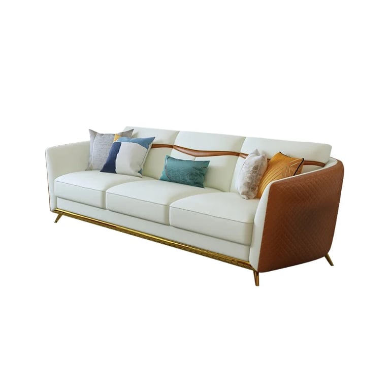 Monterey – Modern Living Room Set with Marble and Gold Accents