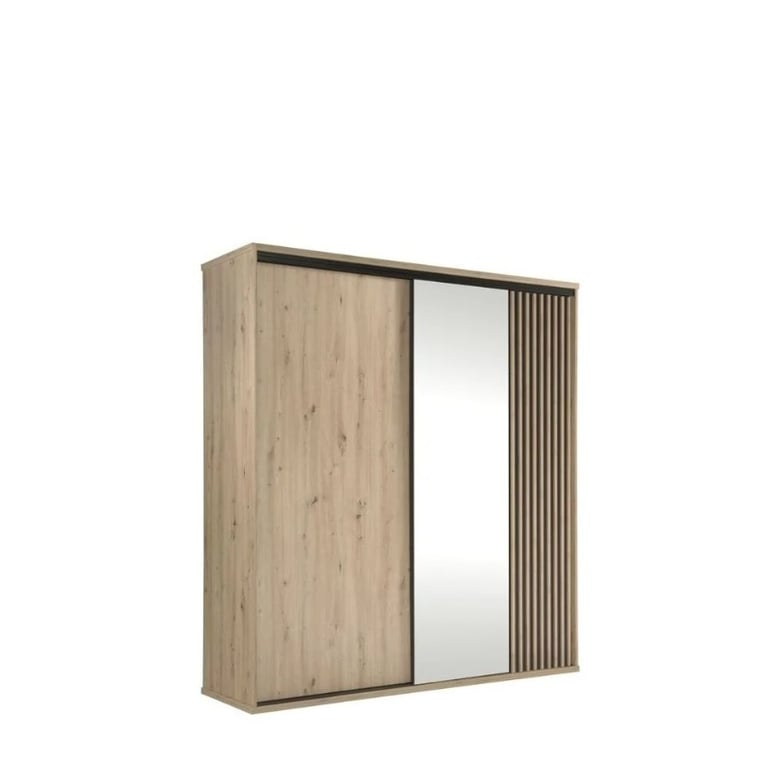 صورة طقم غرفة النوم لينيا من الخشب الطبيعي – بتفاصيل شرائح خشبية