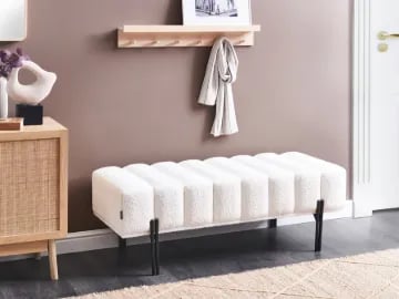 Picture of Ottoman  Velours - Natural wood.