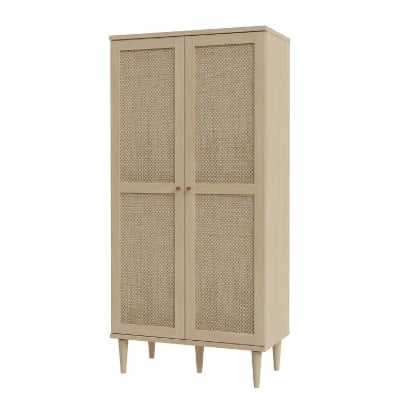 Picture of Roma Wardrobe Natural wood with Rattan