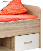 صورة فيرا – سرير مفرد خشب طبيعي مع درجين وأرفف تخزين مفتوحة