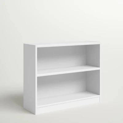 Paulica White Low Bookshelf – Natural Wood