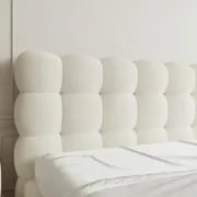 Picture of Cloudelle Natural Wood Upholstered Bed –  with Soft Curves