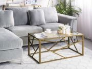 Picture of Latoya Metal Coffee Table with Glass Top