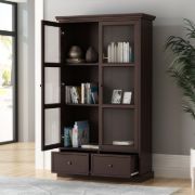 Linda - Natural Wood Cabinet with Glass Doors