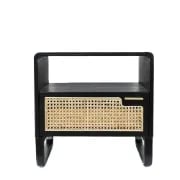 Picture of Kramsi Black Nightstand Rattan with Natural wood