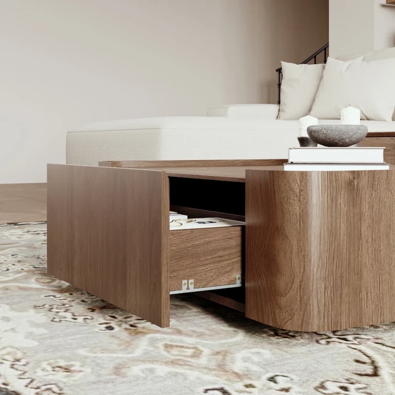 صورة طاولة القهوة المربعة لونادو – خشب طبيعي بلون بني أنيق