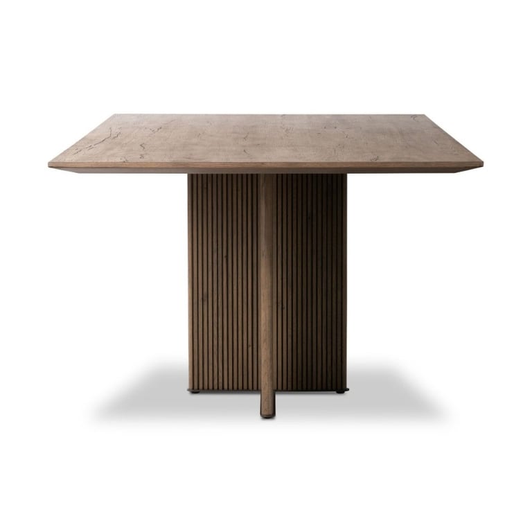 Novira Dining Table – Modern Fluted Design | Natural Wood