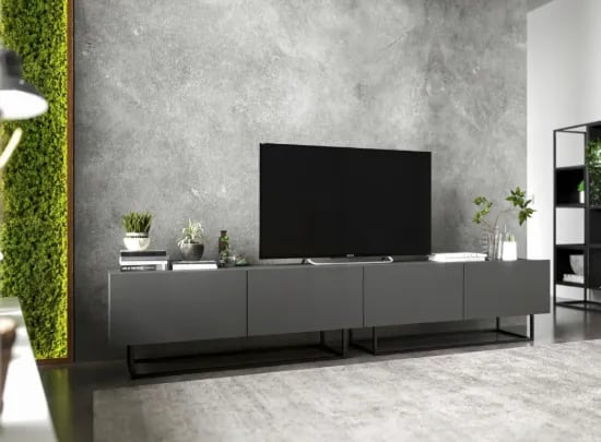 Picture of Noir TV Console – Modern Black Media Unit with Metal Frame