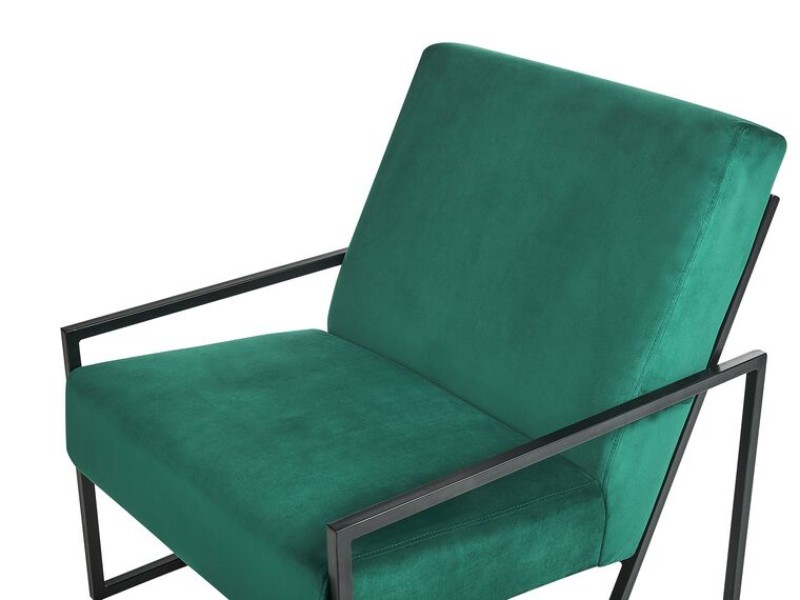 صورة كرسي ڤيونا بذراعين – تصميم أنيق بإطار أسود وتنجيد فاخر