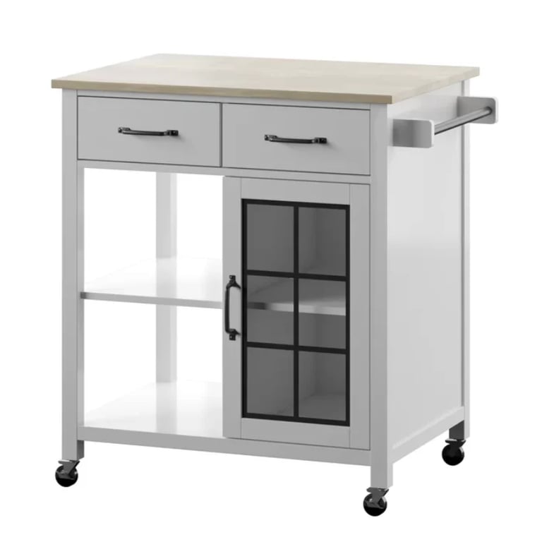 Plippi Wood Rolling Kitchen Cart
