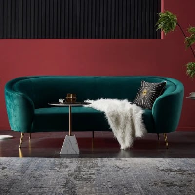 Picture of Velly Modern Deep Green Velvet Sofa