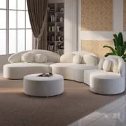 Picture of Rotana Curved Floor Sectional Sofa – Artistic 3-Piece Design