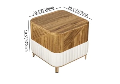 صورة كليـرڤوكس – طقم وحدة تلفزيون وطاولة قهوة وطاولة جانبية من الخشب الطبيعي