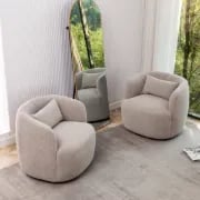 Picture of Monarque Curved Armchair - Natural Wood.