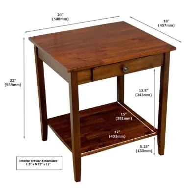 Picture of Aidan Natural wood side table - One drawer