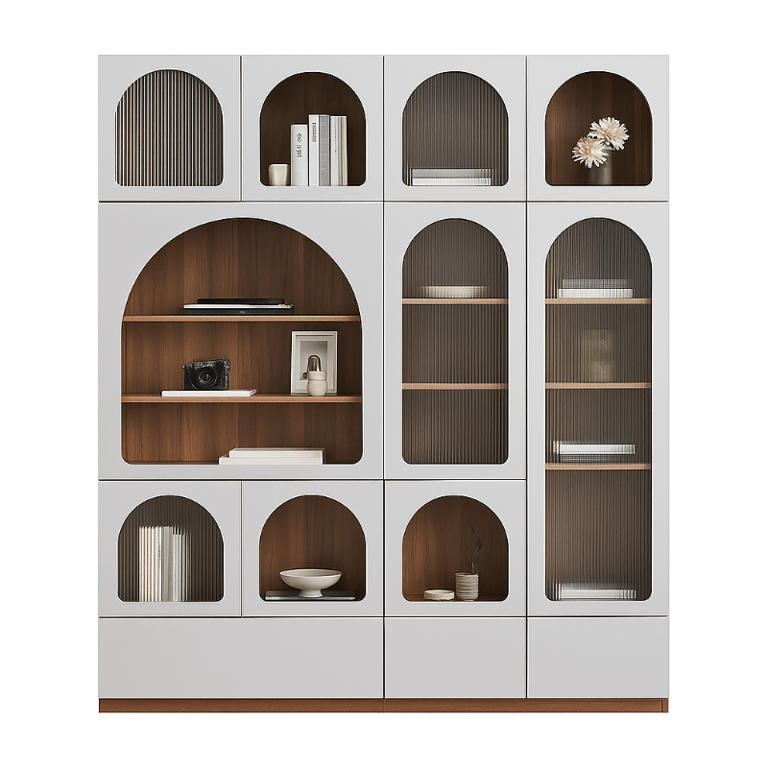 صورة خزانة الكتب مورا مع أرفف و أدراج - خشب طبيعى.