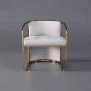 صورة لويـس كرسي عصري – أناقة الجلد الصناعي بقاعدة ذهبية