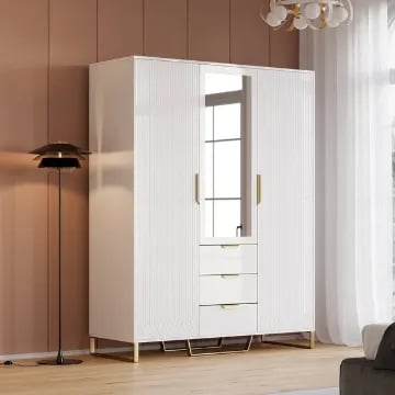 صورة دولاب أرو مودرن أبواب بمرآة مع أرفف وأدراج