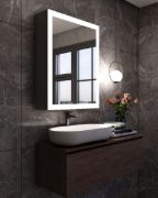 Picture of Peria – Multifunctional LED Bathroom Mirror with Natural Wood Storage