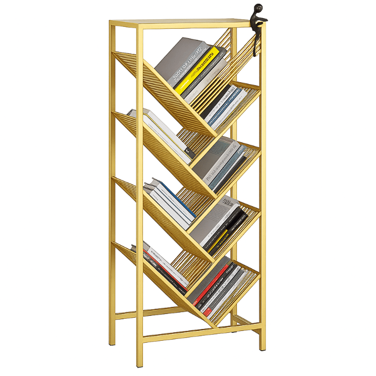 صورة خزانه كتب فاليو مع 4 رفوف مائلة - مصنوعة من المعدن المقوى