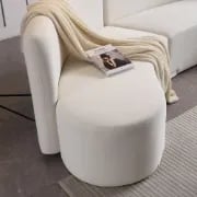 Picture of Luma Curved Natural Wood Floor Sofa – Artistic Elegance in Velvet