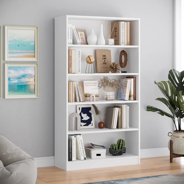 Cremorne – Modern White Natural Wood Bookcase