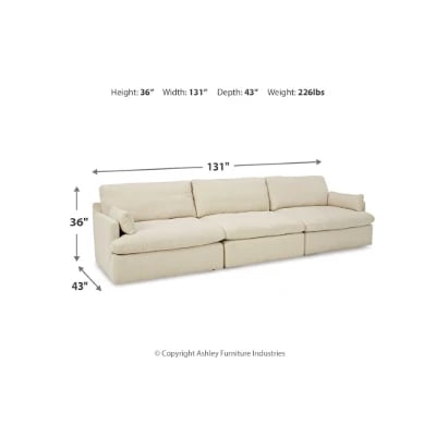 Picture of Tavani L-Shaped Sectional – Natural Wood Base