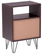 Picture of Arven – Modern Natural Wood Bedside Table with Open Shelf & 2 Drawers