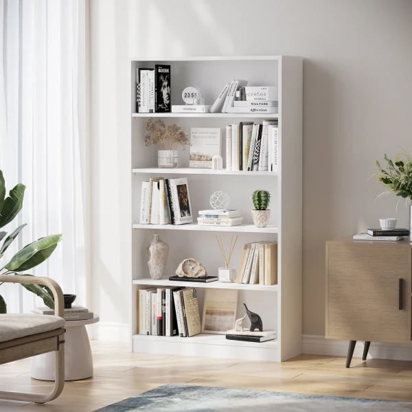 Cremorne – Modern White Natural Wood Bookcase