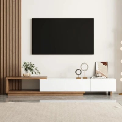 Marcel – Extendable TV Unit & Coffee Table Set made of Natural Wood