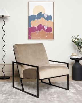 Picture of Vionna Armchair – Elegant Design with Black Frame & Plush Upholstery