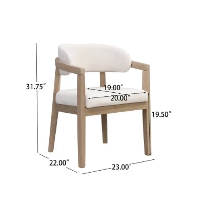 Elvara Dining Set – Natural Wood with Upholstered Chairs