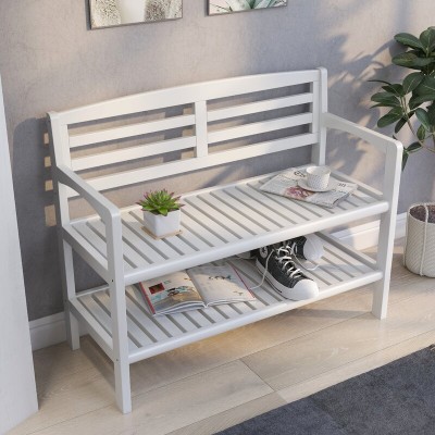 Hales Solid Wood Shelves Storage Bench