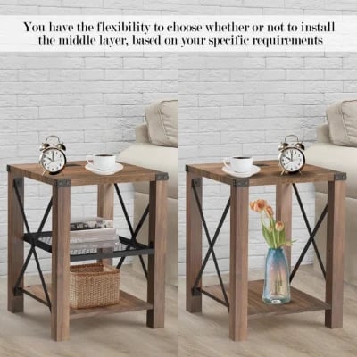 صورة طاولة جانبية خشب طبيعي -سيليا