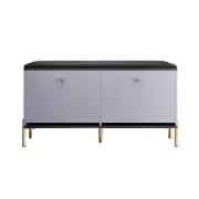 Arvo – Natural Wood Storage Bench with Gold Metal Legs