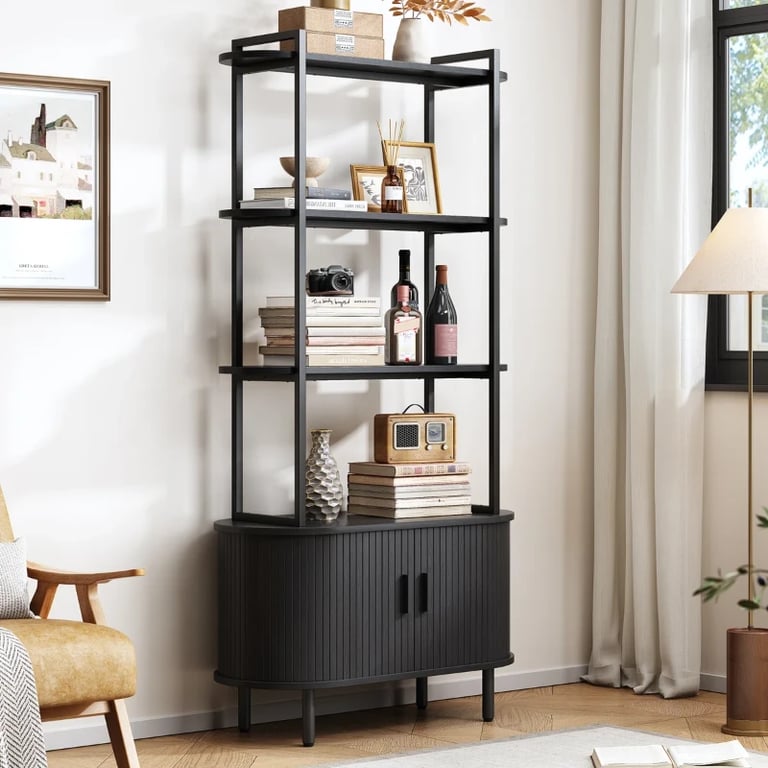 Versta – Elegant Black Storage & Display Bookcase