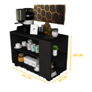 Laro Coffee Corner – Compact Black Open Storage Design