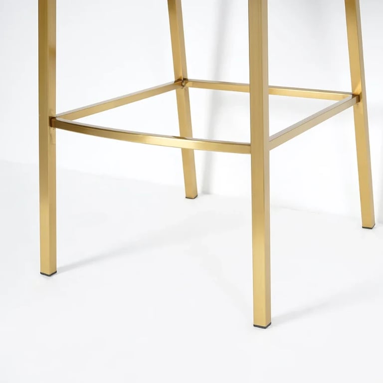 صورة كرسي بار أڤيلين – هيكل معدني ذهبي مع مقعد ومسند ظهر مبطن